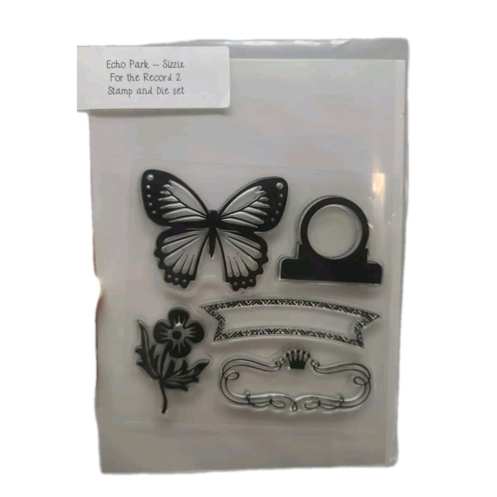 Scrapbooking Stamp and Die‎ Set Echo Park Sizzix For The Record 2